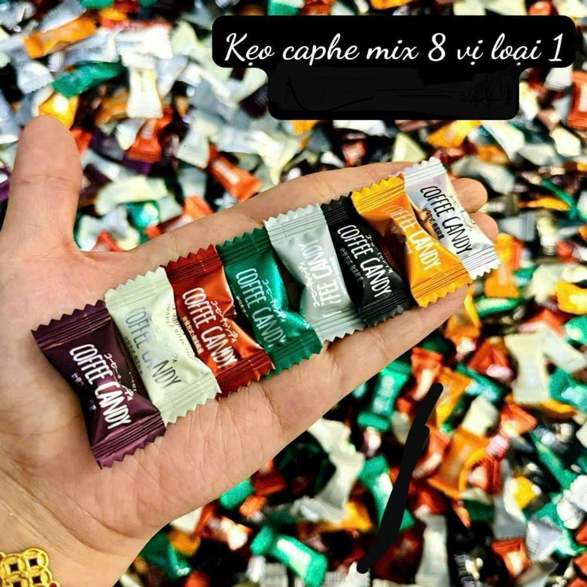   200G  Kẹo Coffee Candy Viên Nén Không Đường   Mix 8 Vị   