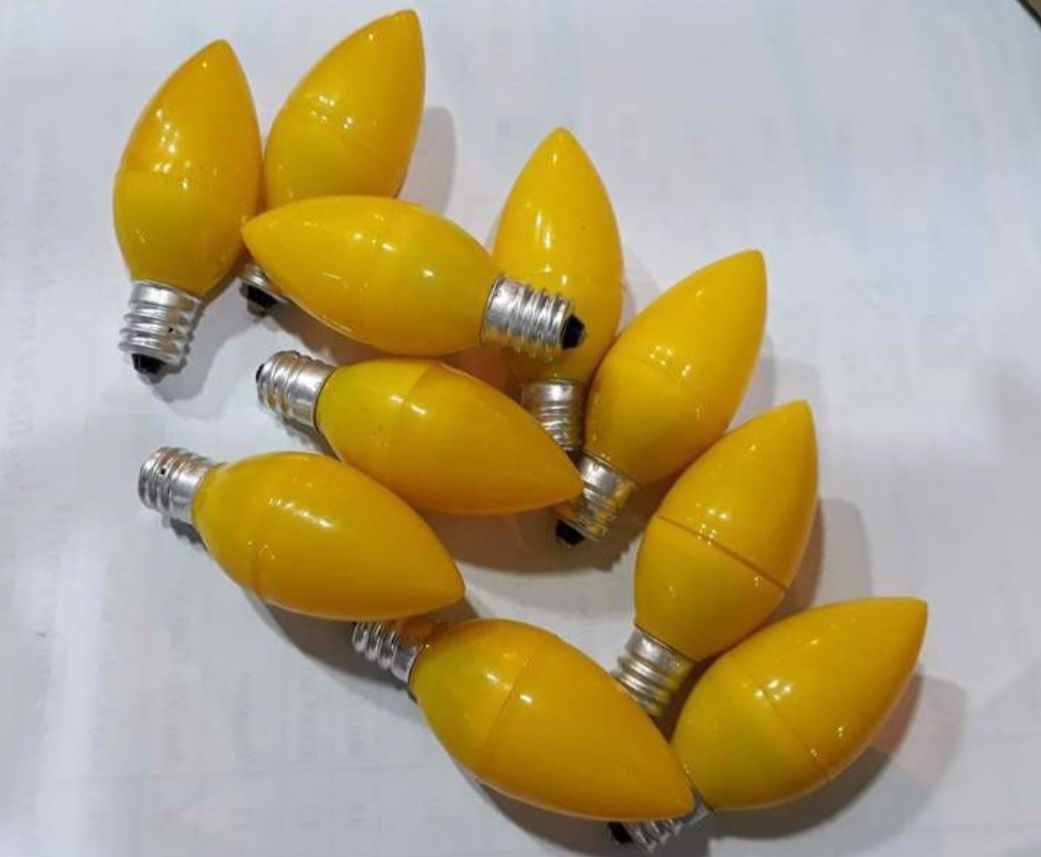 Combo 10 bóng đèn led trái ớt 1w màu vàng đui e12