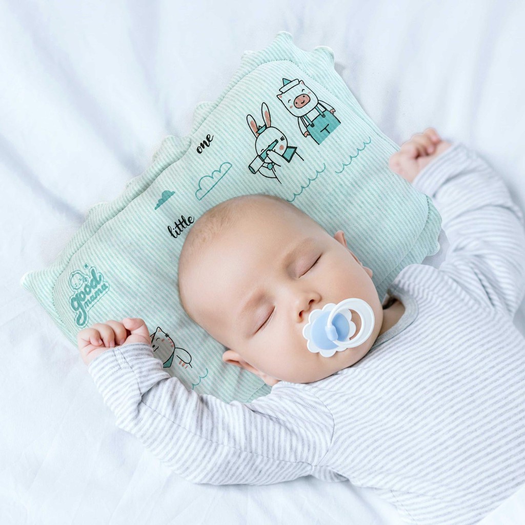 Gối lõm sơ sinh- gối xô cho trẻ cotton thương hiệu goodmama