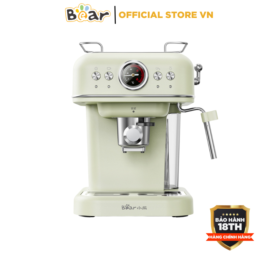  Máy pha cà phê espresso đa năng BEAR KFJ-E12Q5 950W Ap suất mạnh mẽ 20Bar Pha cafe viên nén coffee bột Tạo bọt sữa BH 18 Tháng 