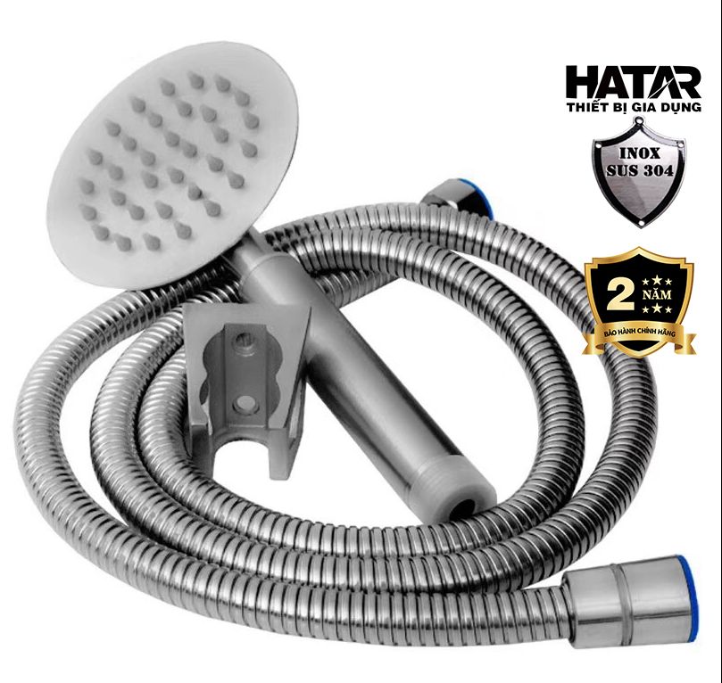 Bộ tay sen tắm inox 304,vòi sen tắm inox ,vòi tắm hoa sen tay sen+dây+cài hatar ha-ts01