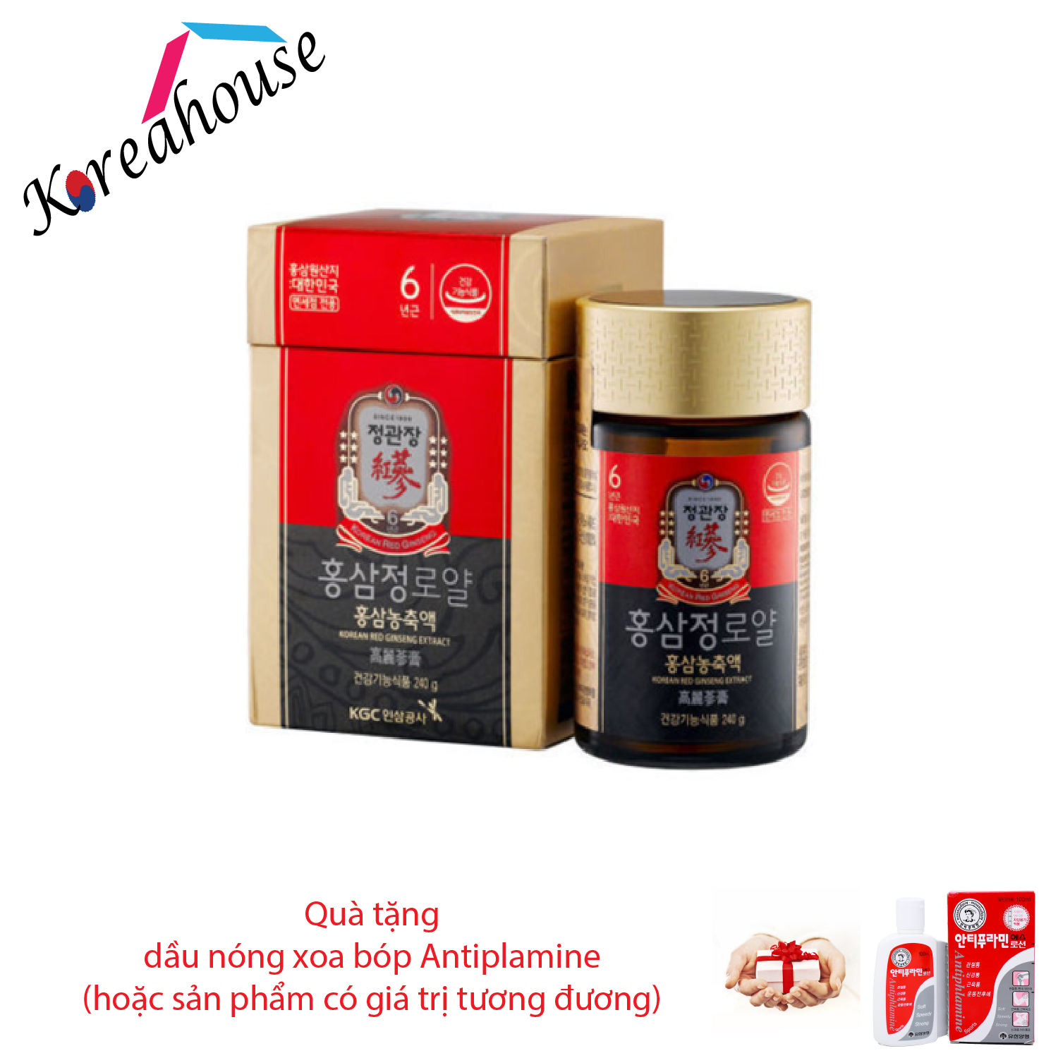 [HCM]Cao hồng sâm 6 năm tuổi Hàn Quốc KGC Lọ 240g