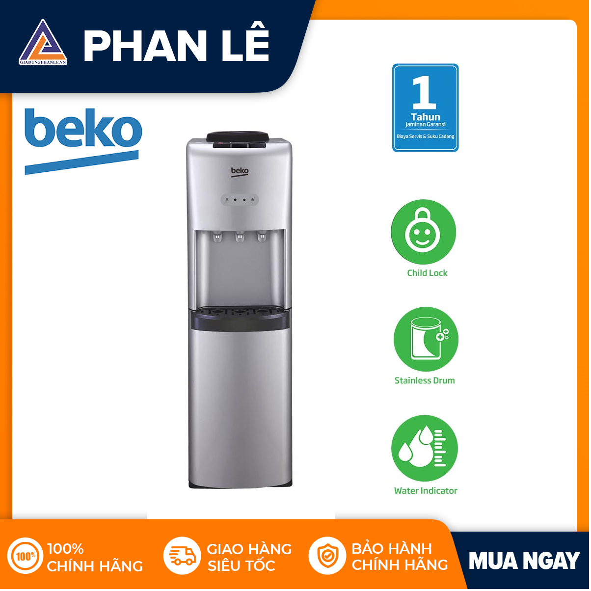 Cây nước nóng lạnh beko bss 4611 sc