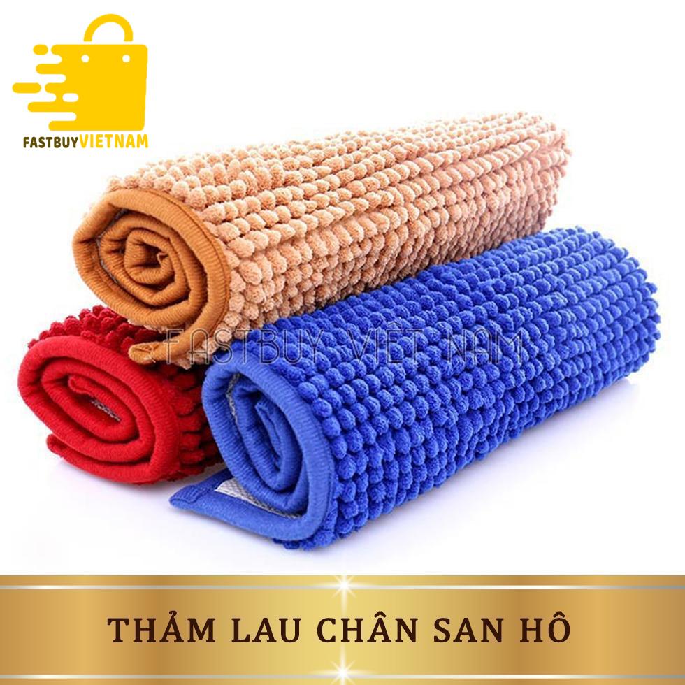 Thảm chùi chân san hô đinh siêu thấm nước,chống trơn trượt kích thước 48 x 30cm