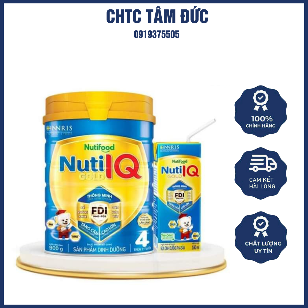 Lon sữa bột dinh dưỡng nuti iq gold nutifood 900gr dành cho bé từ 0 - 6 tháng