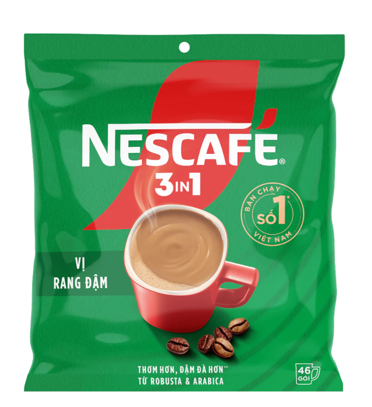 Nescafe 3in1 cà phê rang xay hòa tan đậm vị cà phê (bịch 46 gói x 17g)