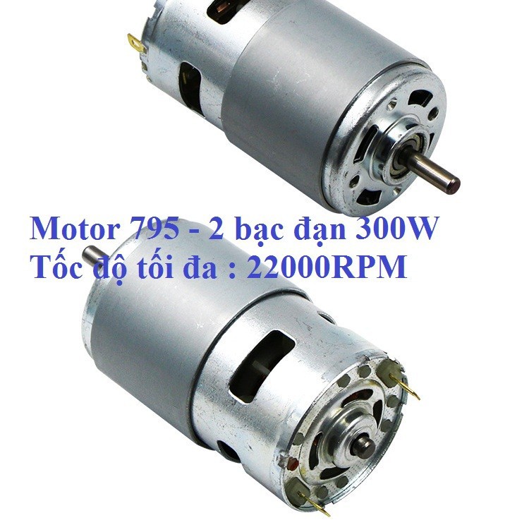 [HCM]Motor 795 2 bạc đạn 300W 12V - 24V
