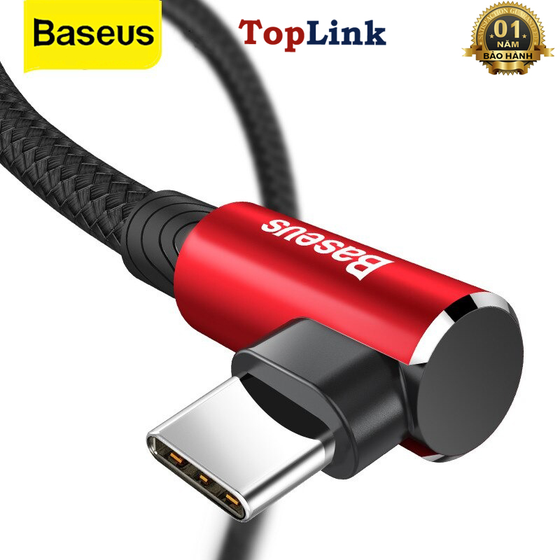 Cáp sạc nhanh cổng type c chống gãy đứt mvp baseus thiết kế gập 90 độ chuẩn hỗ trợ vừa sạc vừa chơi game - toplink