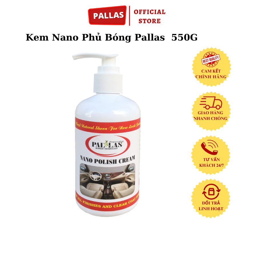 Kem nano phủ bóng pallas - 550g - pallas shop chính hãng