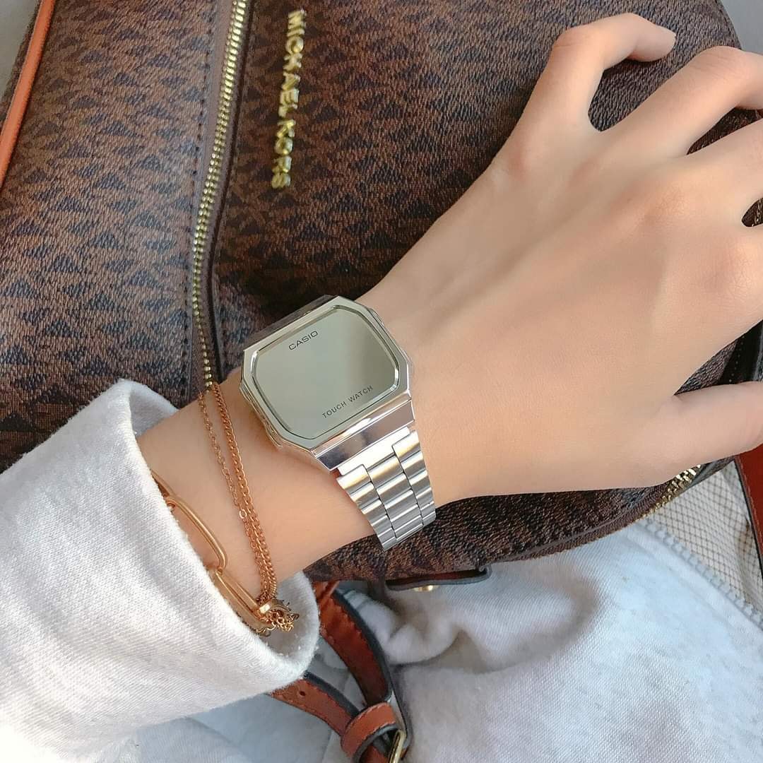 Đồng Hồ Nam Nữ Casio Cảm Ứng, Tráng Gương, Đèn Led,Thép Không Gỉ Không Phai Màu, Kiểu Dáng Sang Trọng