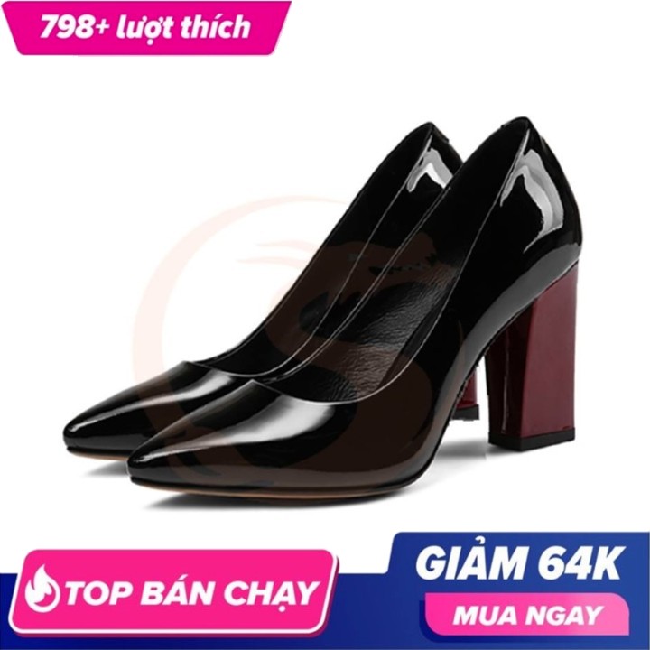[HCM]Giày cao gót nữ đẹp mũi nhọn gót trụ 7cm phối màu cao cấp Ro125 - Bảo hành 12 tháng - Đổi hàng nếu ko ưng ý