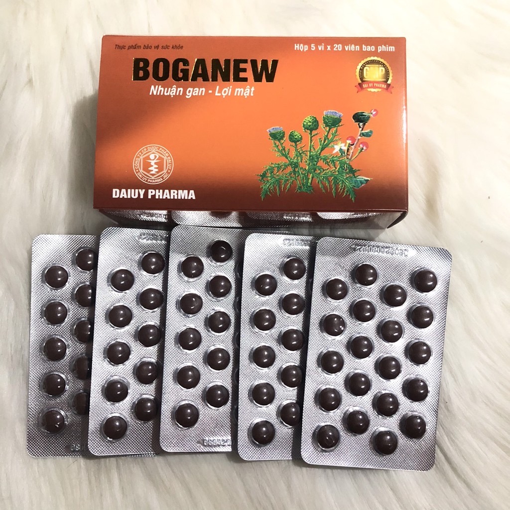 Viên uống BOGANEW hộp 100 viên, Bổ gan, lợi mật, Tăng cường chức năng gan