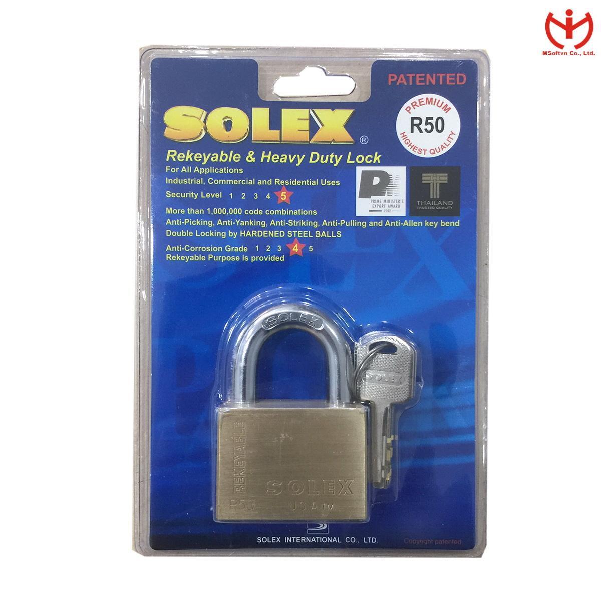 [HCM]Ổ khóa Solex Premium R50 - Thân đồng 50mm Cao cấp  USA