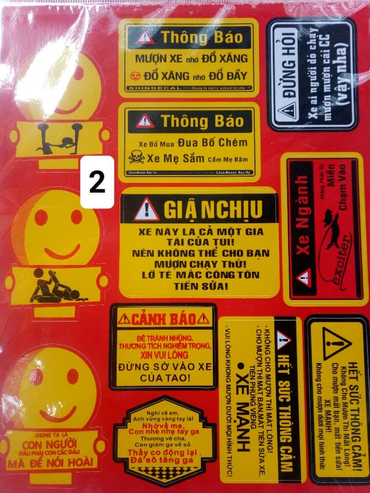 Tem cảnh báo nguyên set tấm to 12-13 hình.