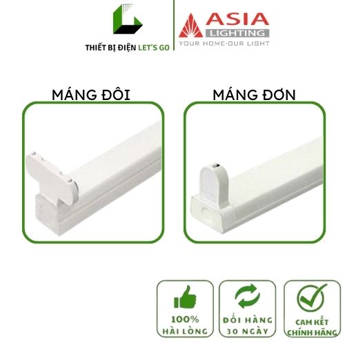 Máng đèn tuýp led đơn/đôi asia