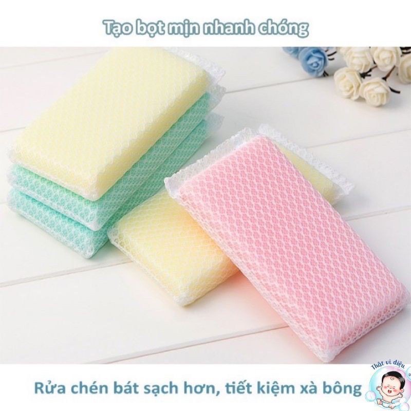 Miếng mút rửa bát xốp rửa bát hàng xuất Nhật tạo bọt kháng khuẩn an toàn vệ sinh khi chùi rửa - Ecocare