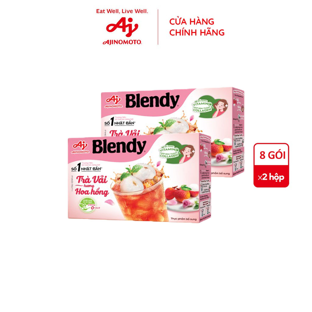 Combo 2 hộp trà vải hương hoa hồng blendy® 11g/gói
