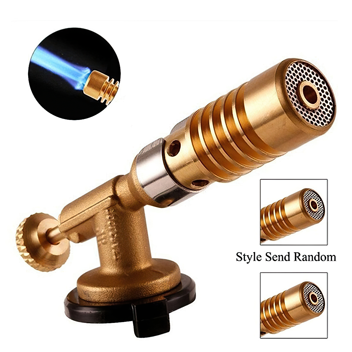 Đèn khò gas 1300 độ bằng đồng nguyên khối độ bền cao - đèn khò ga mini - khò lửa mini