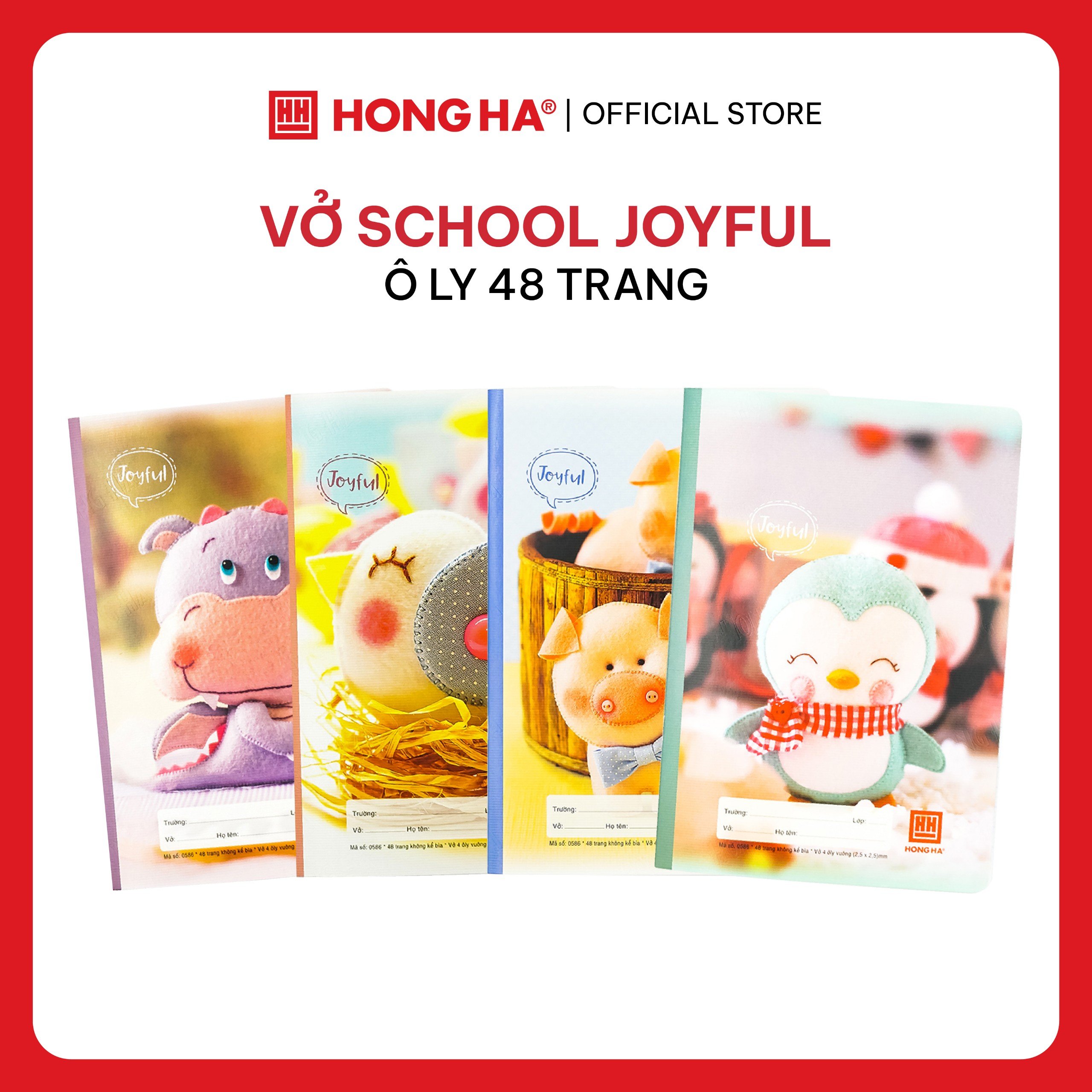 Vở Ô ly 48 trang Joyful 0586 (lốc 10 quyển)