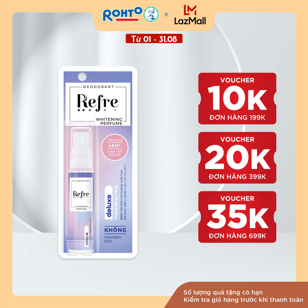 Xịt khử mùi dưỡng trắng hương nước hoa Refre Whitening Perfume Deluxe Hương Sang Trọng (30ml)