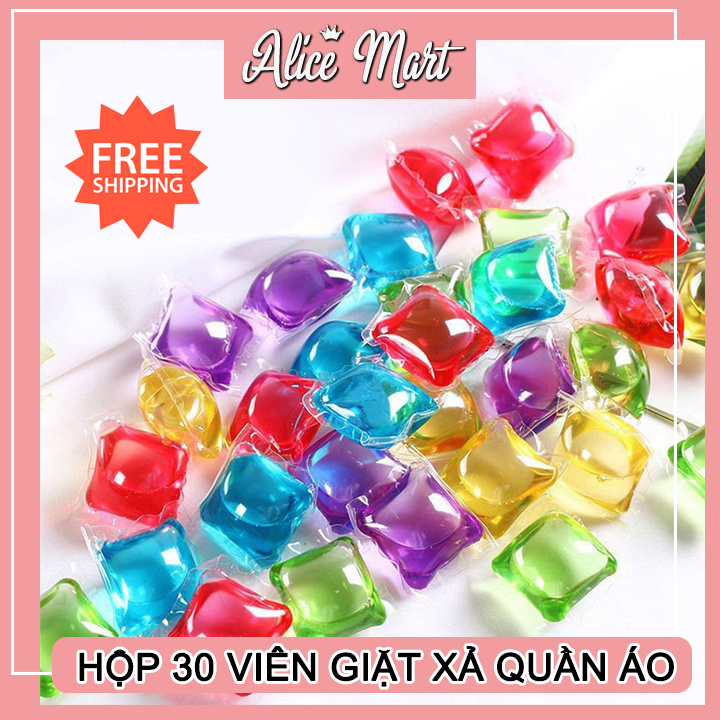 Hộp 30/40 viên nước giặt xả quần áo cho máy giặt - Viên nước giặt dạng viên, viên nước giặt xả quần áo đậm đặc - Thơm lâu gấp 8 lần nước giặt thường