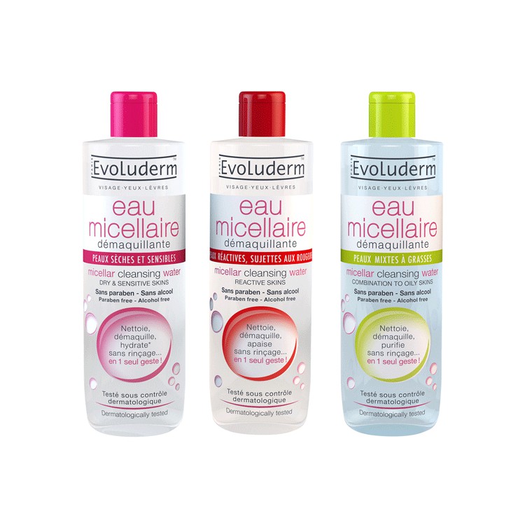 [HCM]Nước tẩy trang Evoluderm Micellar Cleansing Water #500ml hồng