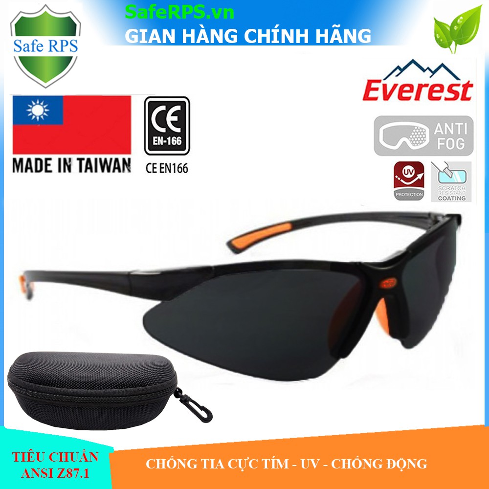 Kính Râm Cao Cấp Bảo Hộ Lao Động Chống Bụi, Chống Tia Cực Tím Everest 302 - Kính Đặc Vụ Ôm Sát Mắt