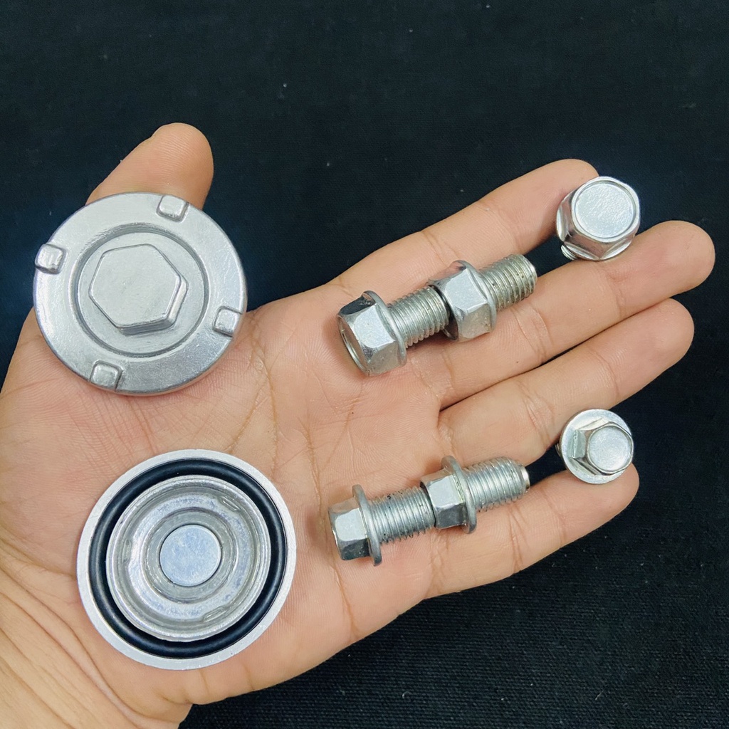 Ốc xả nhớt nam châm TRẮNG hút sạch cặn, mạt sắc bảo vệ động cơ WAVE, DREAM, SIRIUS, JUPITER, EXCITER