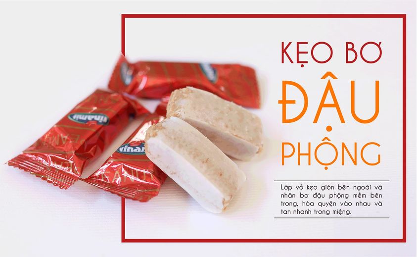 Kẹo bơ đậu phộng 500g mềm xốp kẹo vinamit