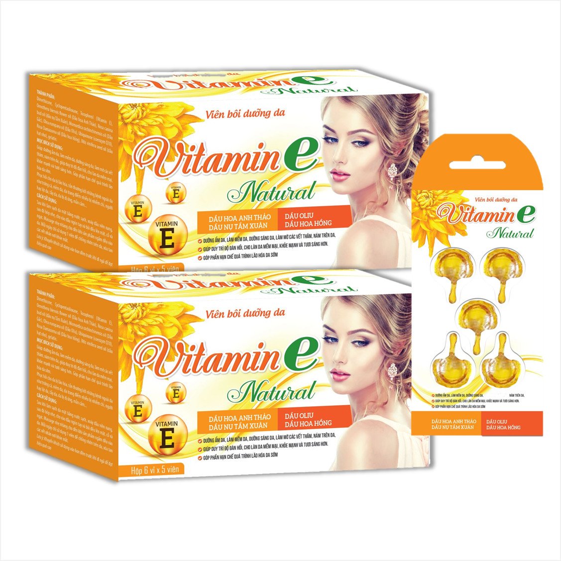 Combo 2 Hộp Dưỡng Trắng Da Vitamin E Giúp Trắng Da Làm Mờ Các Vết Thâm Nám Độ Đàn Hồi Cho Da Hộp 30 Ống - Dược Phẩm Bách Lộc