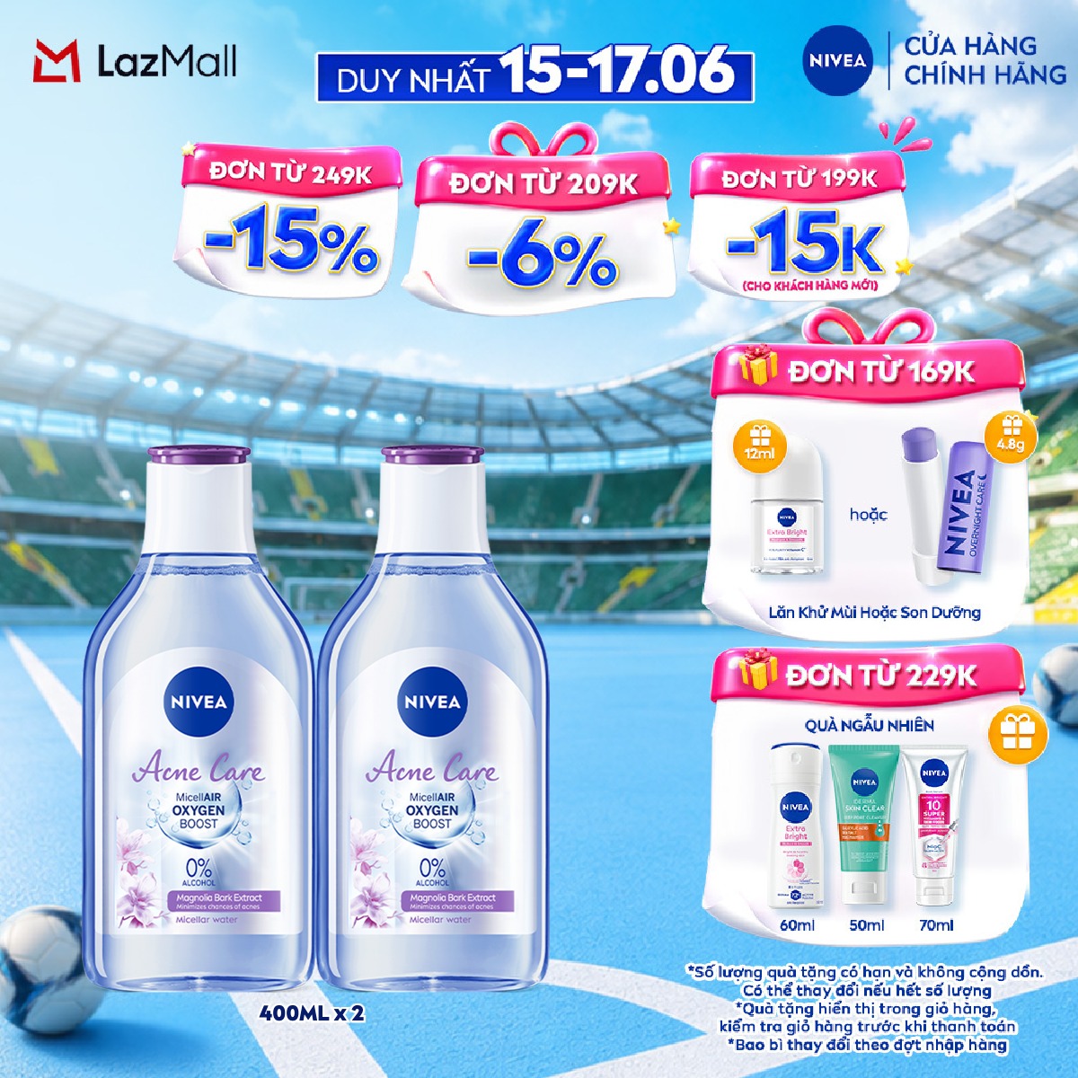 Combo 6 Nước Tẩy Trang NIVEA Không Chứa Cồn (400 ml)