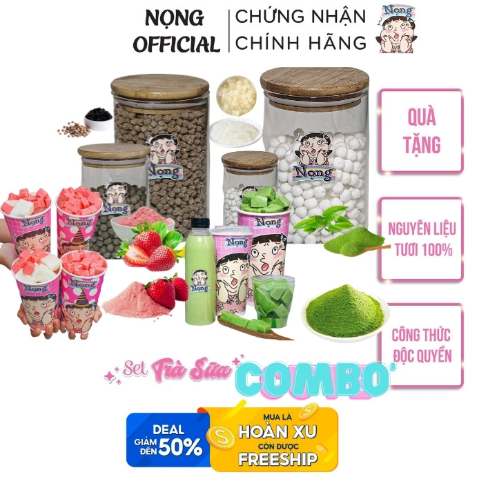 TRÀ SỮA TỰ PHA SET NGUYÊN LIỆU COMBO SIÊU TIẾT KIỆM, TRÀ SỮA TRÂN CHÂU ĐỦ 6 LOẠI TRÂN CHÂU