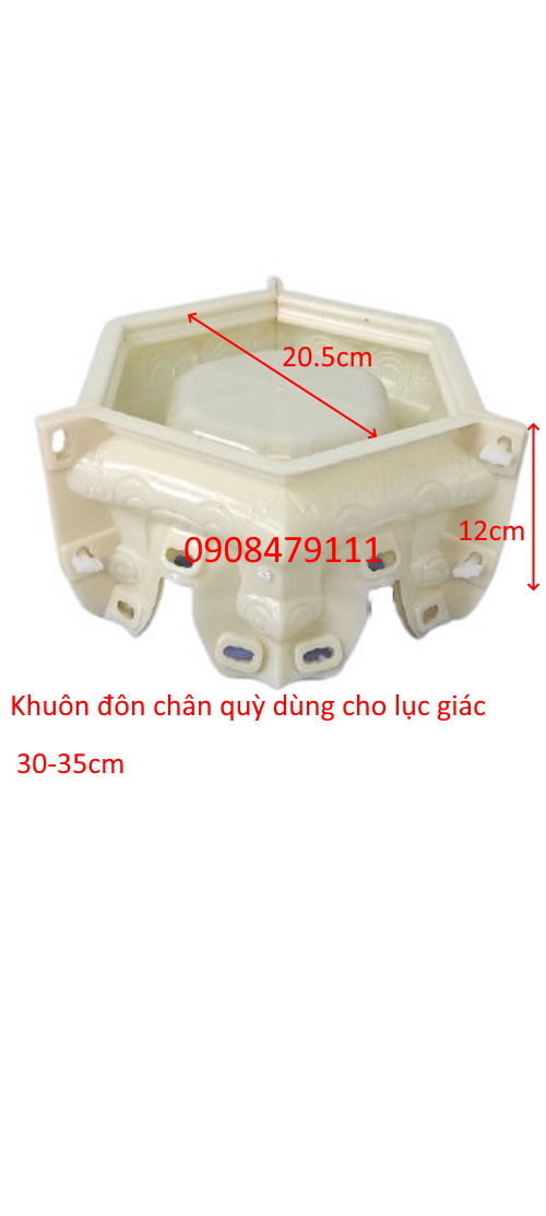 Khuôn chân đôn quỳ ABS dùng cho lục giác 30 và lục giác 35 thân bầu cao 18cm