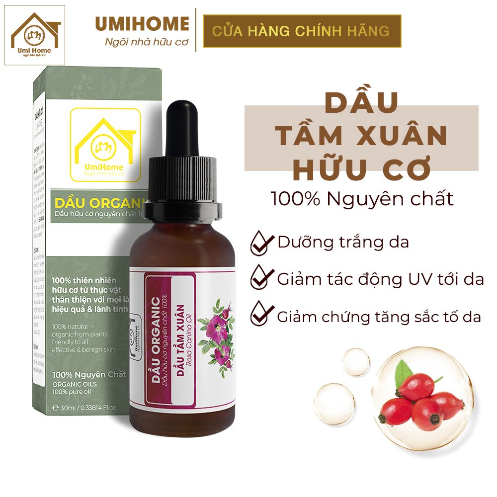 Dầu tầm xuân hữu cơ umihome nguyên chất - rosehip oil 100% organic 10ml