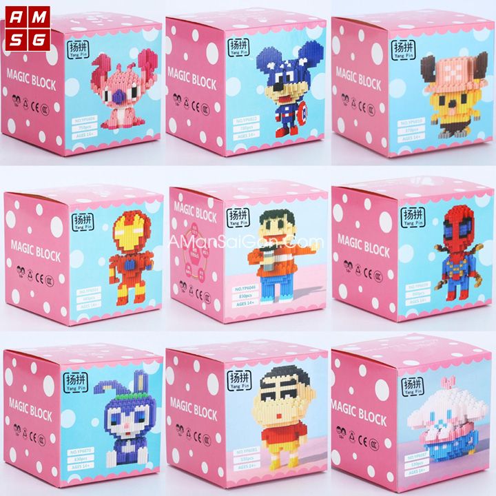 Đồ chơi lắp ráp mô hình hoạt hình mini dễ thương cho bé