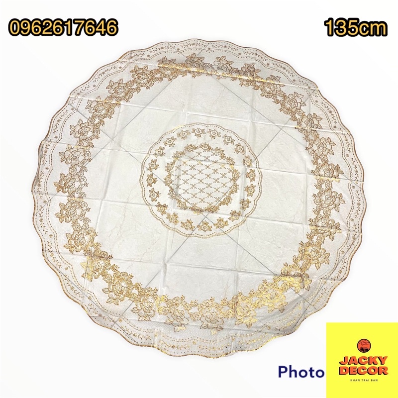 Khăn trải bàn ren hoa 135cm - hàng đẹp