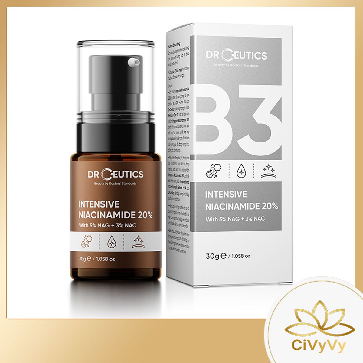 Tinh chất Niacinamide DrCeutics Intensive Niacinamide 20% Mờ Thâm Sáng Da
