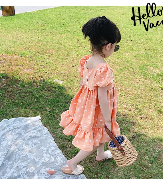 [FREESHIP Đầm bé gái] - Váy công chúa cho bé tay bồng chất lụa mềm mát