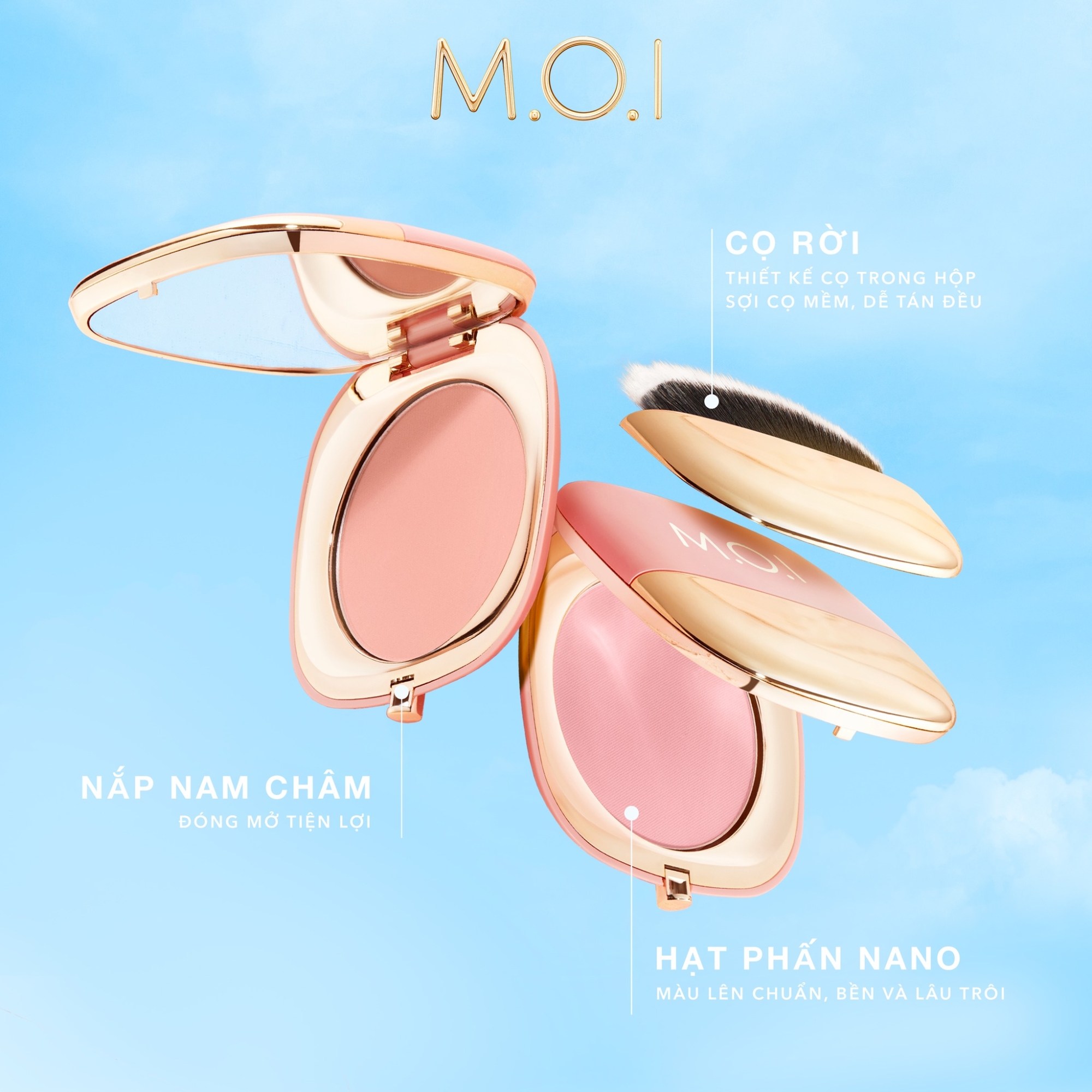 Phấn má hồng moi cosmetics phiên bản 2023 chính hãng