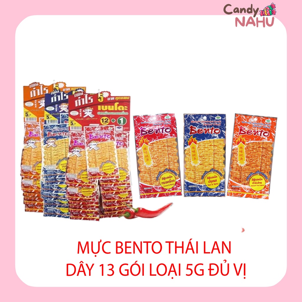 Mực Bento Thái Lan dây 13 gói loại 5g đủ vị