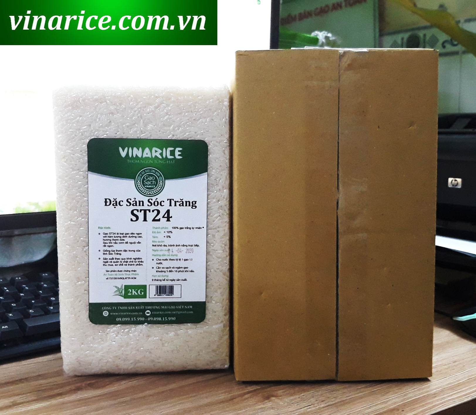 [HCM]Gạo Đặc Sản Sóc Trăng ST24 - Túi ép chân ko 2kg - Thơm ngon thượng hạng
