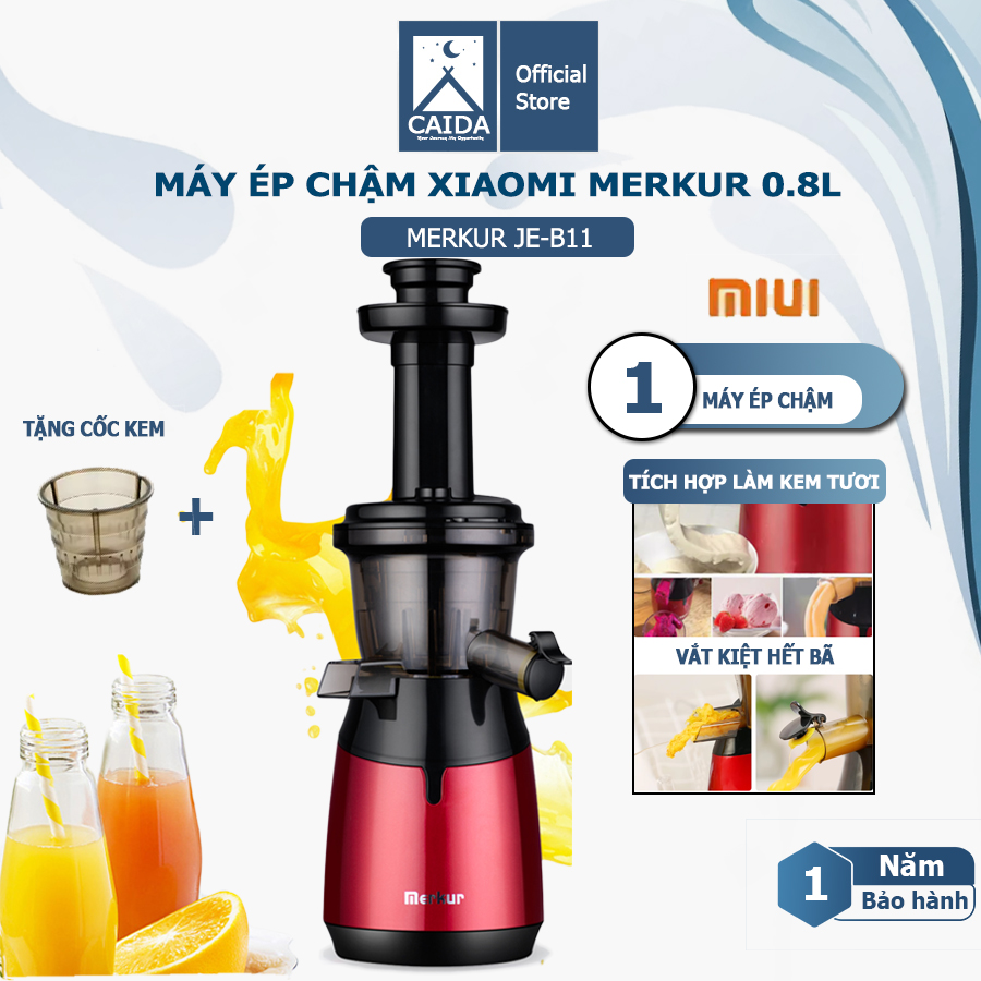 Máy ép chậm Xiaomi Merkur JE-B11, máy ép hoa quả dung tích 800ml công nghệ hiện đại không tách nước dễ vệ sinh