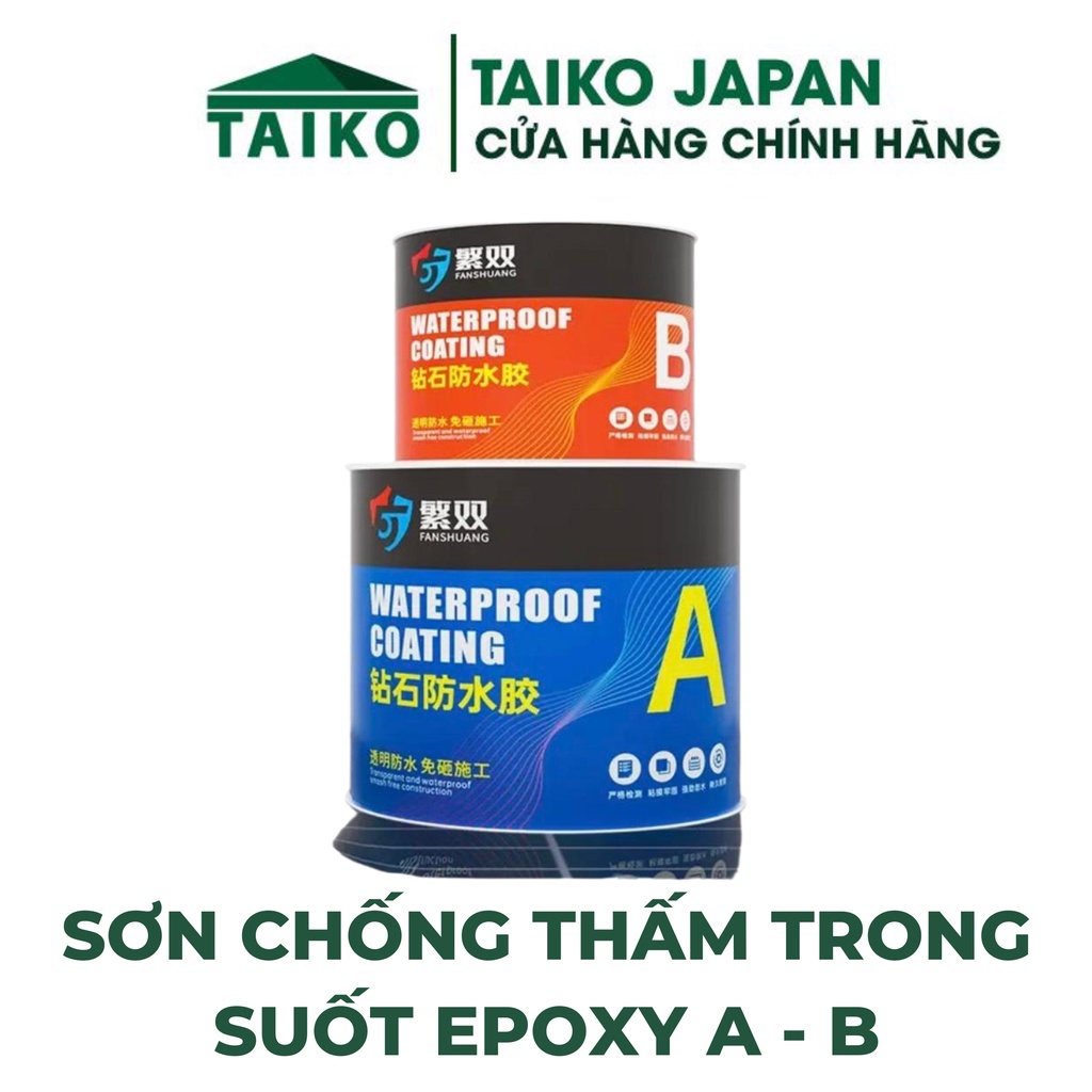 Keo Epoxy - Keo chống thấm 2 thành phần A - B trong suốt, sử lý chống thấm mặt sàn nhà vệ sinh,gạch men