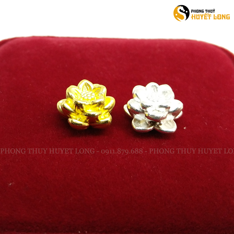 Charm hoa sen, bi kim tiền, mặt phật mix vòng tay, charm bạc xi vàng
