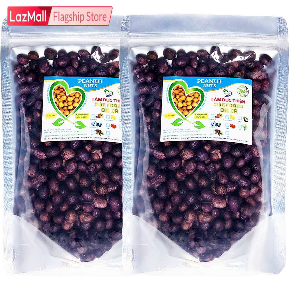 Combo 1KG Đậu Phộng Da Cá Việt Quất 2 Túi ZIP 500GR Tâm Đức Thiện Thực Phẩm Đóng Gói Đóng Hộp Ăn Liền đồ ăn vặt Lazada bánh kẹo quà Tết