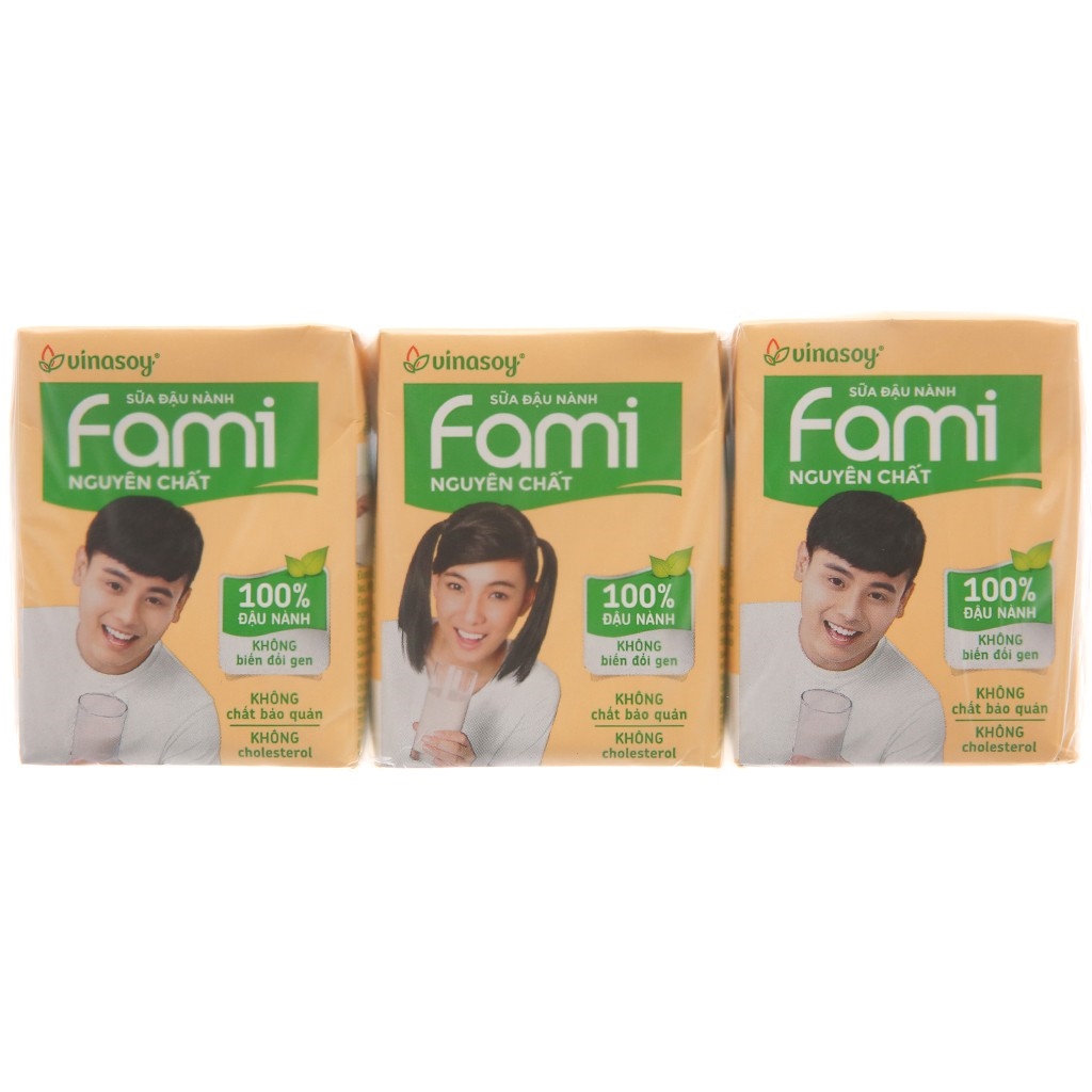 Sữa đậu nành nguyên chất Fami Lốc 6 hộp x 200ml