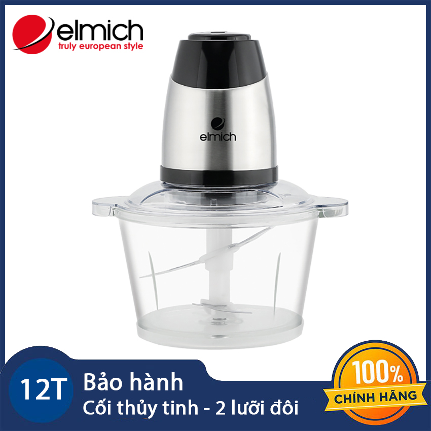 Máy xay thịt elmich cối thủy tinh 2l km 4023617 chính hãng, bảo hành 12 tháng