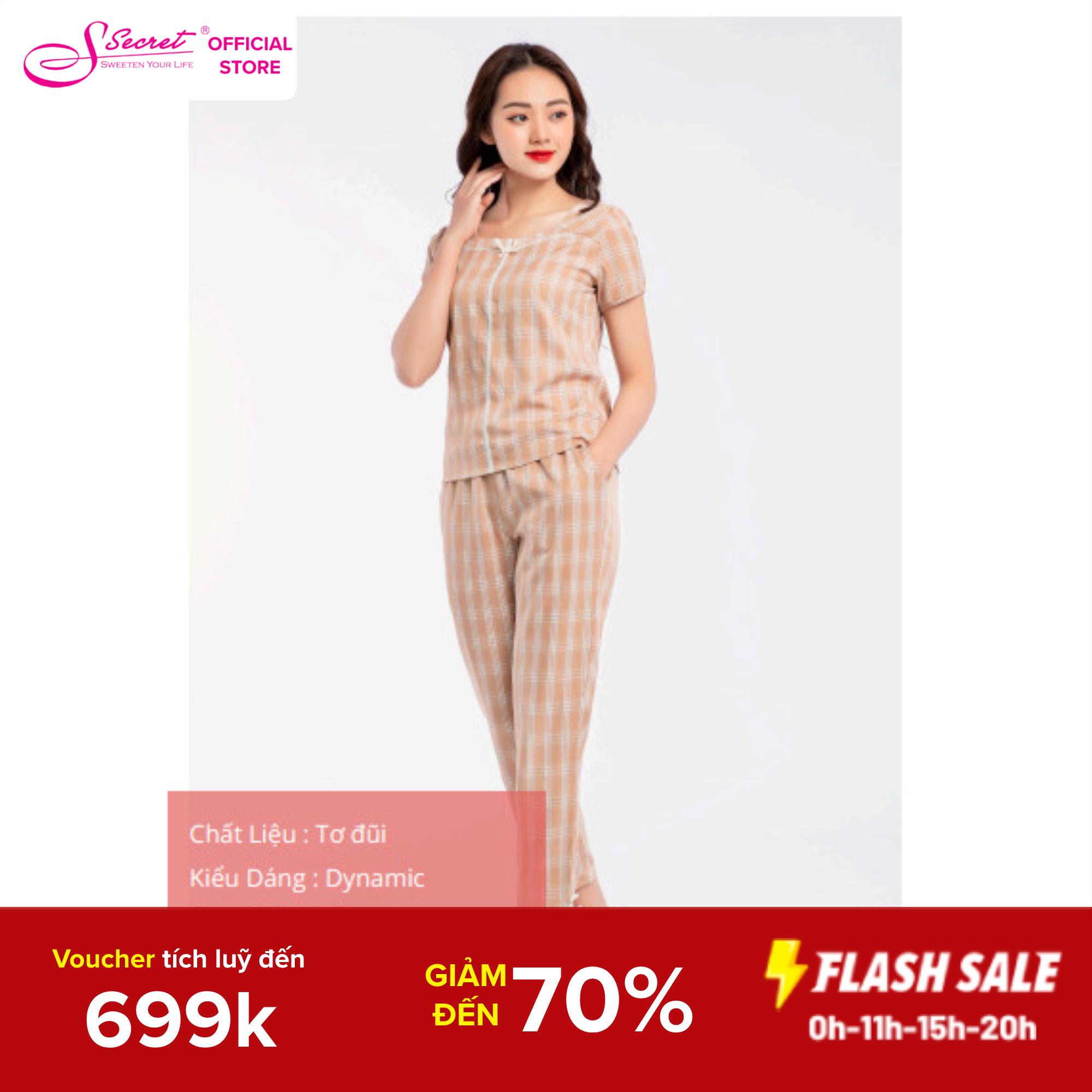 Đồ mặc nhà cao cấp sweeten your life chất liệu vải tơ đũi sxh2111- thanh lịch - quý phái