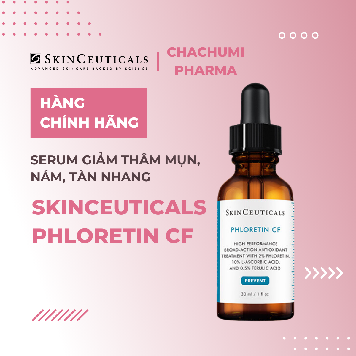 [HÀNG CÔNG TY] Serum Giảm Thâm Mụn, Nám, Tàn Nhang Skinceuticals Phloretin CF 50ml (Bản Pháp)