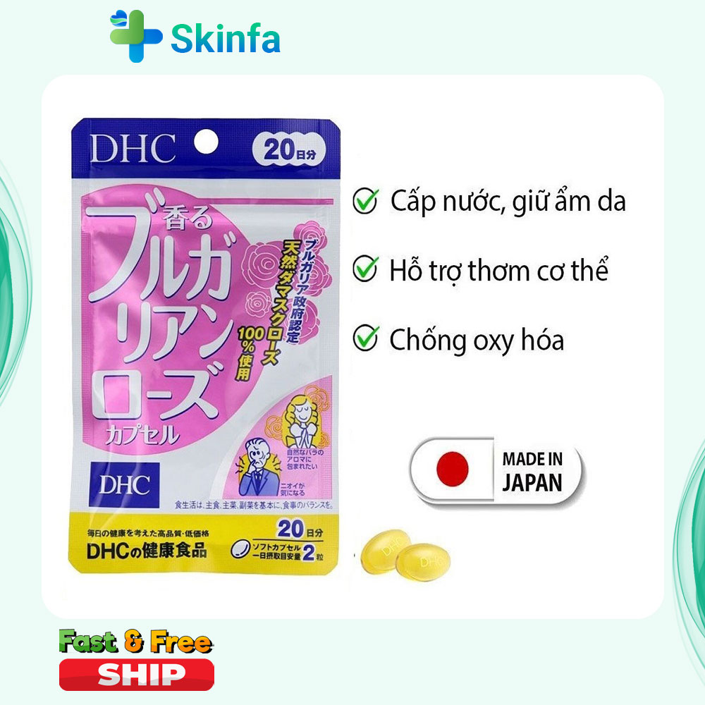 Viên Uống Thơm Cơ Thể DHC Bulgarian Rose 40 viên – 20 ngày